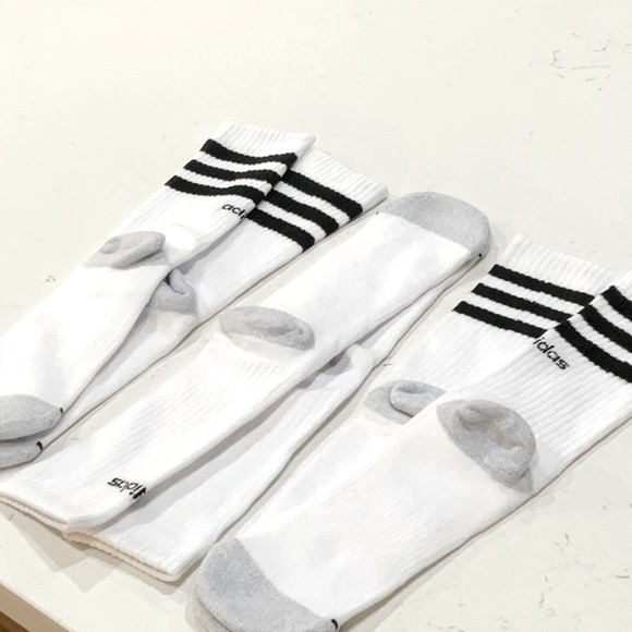 adidas Men's 3-Stripe Crew Socks (3 Pairs) - Picture 3 of 4
